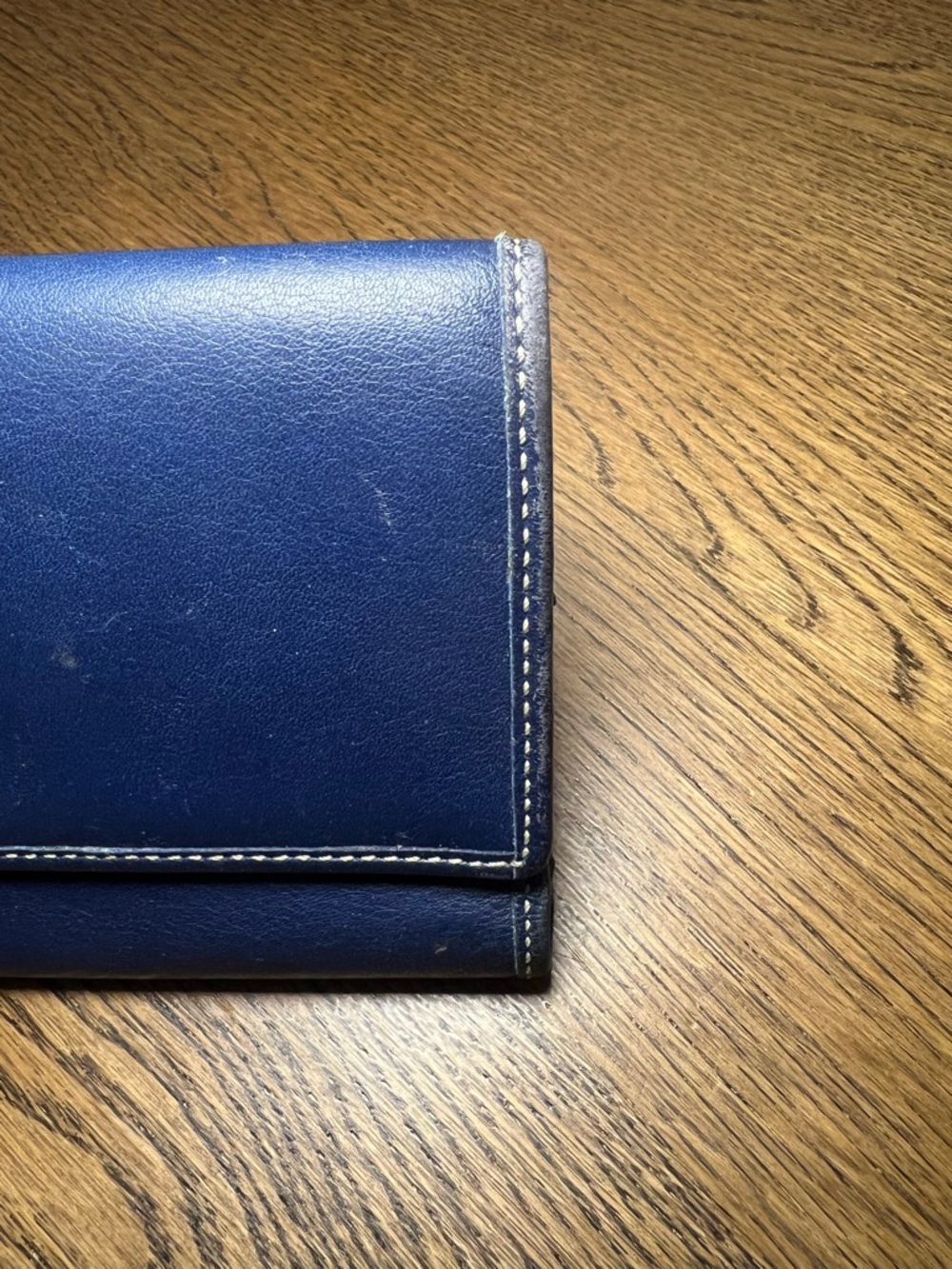 Vintage Coach leather Hamilton trifold wallet, navy blue - Picture 11 of 14